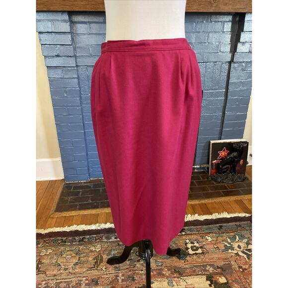 Vintage PENDLETON Virgin Wool Pencil Womens Skirt 12 Waist 30” Magenta Pink USA - Picture 4 of 14
